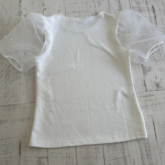Kurtis Women’s Sheer Puff Sleeve Top White -Small - Picture 8 of 8